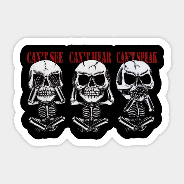 3 Wise Skulls Sticker by debonaart